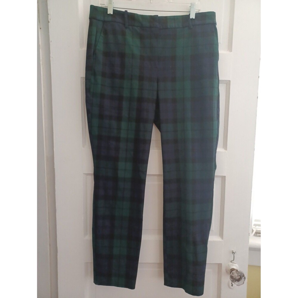J.Crew blackwatch plaid pants womens 14 Ruby fit stretch trousers holiday festiv